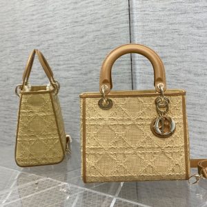 DIOR Diana five grid pure hand-made straw