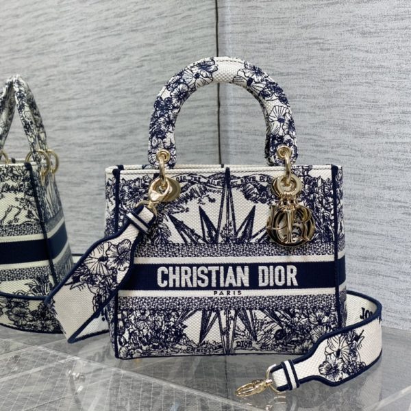 DIOR Lady Quintuple embroidery BLUE